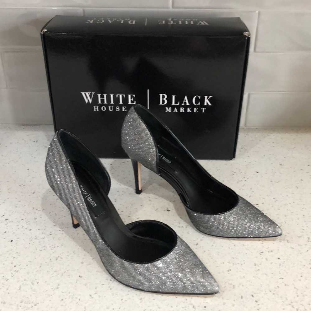 NEW White House Black Market Silver Black Shoes
